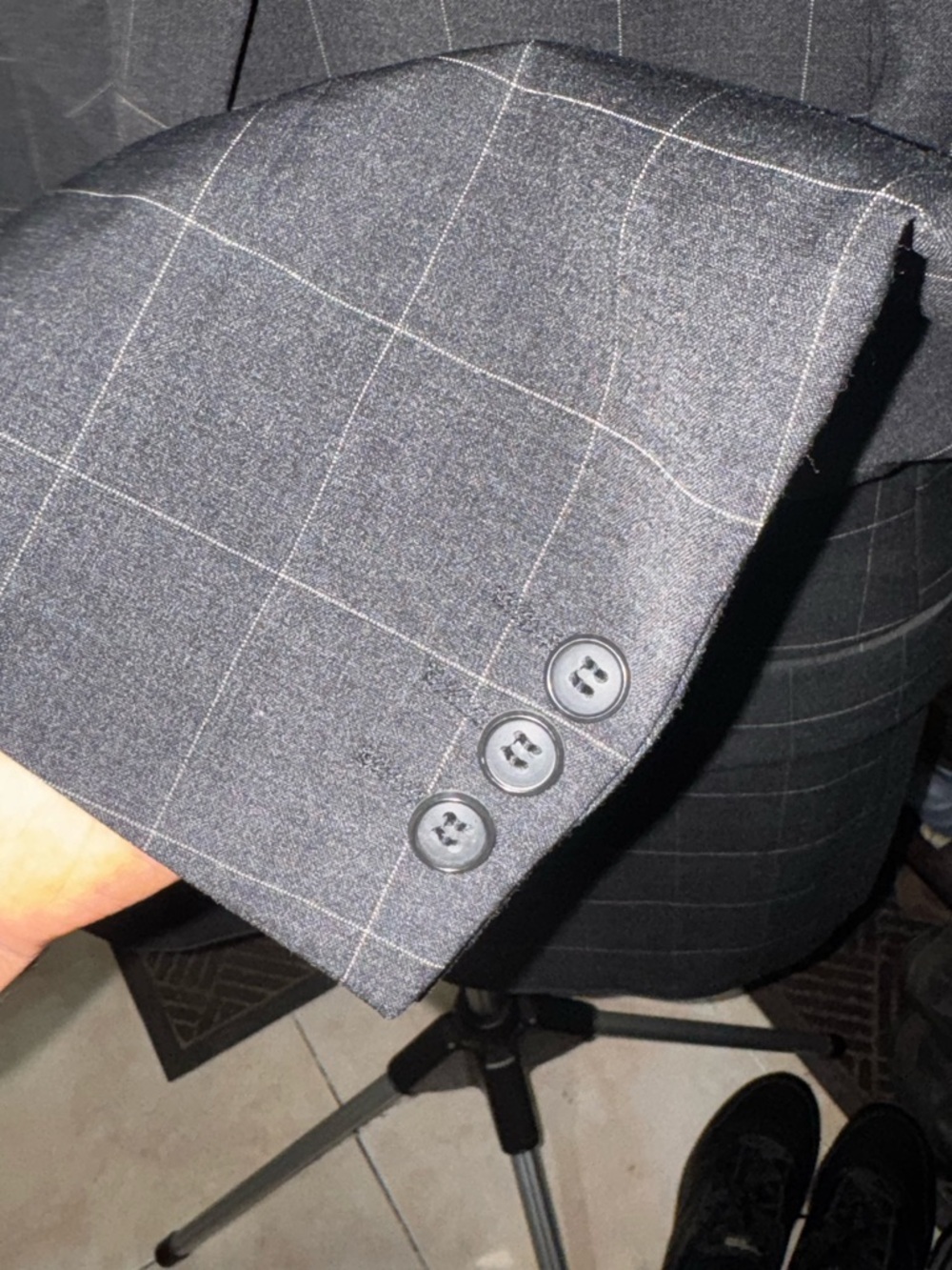 Tiger of Sweden Charcoal I Men’s I Suit Jacket I Windowpane I Size 42 US/52 EU - Picture 6 of 7